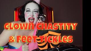 Clown Chastity and Female Feet Tickling