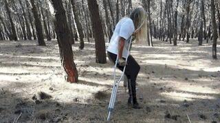 Walking in the forest on crutches, Elizabeth got lost WMV (1920x1080) FHD
