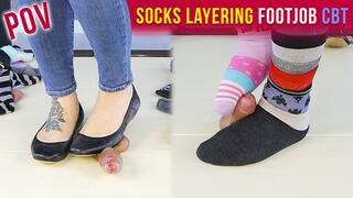 Sockjob in Cockbox - Dirty Socks Layering Fetish Stomping CBT POV