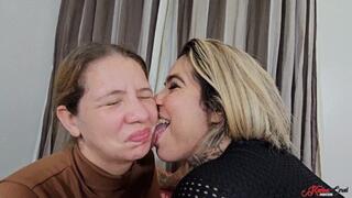 LICKING FACE WITH SPIT JETS - BY VICTORIA DIAS - CLIP 2 - NEW JULY 2025