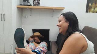 Glaucia in bad smelly soles tickling punishment