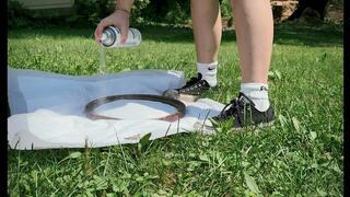 Spray Painting in Platform Converse Ignoring You