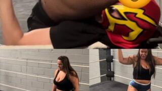 Nadia sapphire Vs Lucha boy (powerbombs, slams, ball busting, stinkfaces)