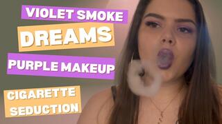Violet Smoke Dreams: Purple Makeup & Cigarette Seduction