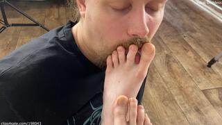 Dirty sneakers soles, sweaty socks and bare feet worship