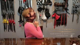 Ballgagged Beauty Gag Talks & Drools Over New BallGag, Posture Collar & Harness Panel Gag from Relentless Leather - Special Gifts Call for a Special Thank You! HD MP4 File