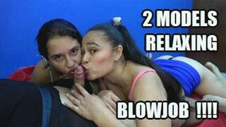 TONGUE FETISH BLOWJOB 250706BC2 JUDY + SARAI 2 MODELS RELAXING WITH LIPS AND TONGUE WHILE SUCKING COCK PART A + FREE SURPRISE SHOW