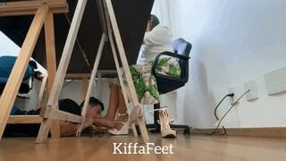Goddess Kiffa - Computer technician glued on Kiffa feet - FOOT WORSHIP - FOOT DOMINATION - FOOT GAG - HUMILIATION - AMATEUR - HIGH HEELS - FOOT SMELLING - SOLES - CONSENSUAL CANDID