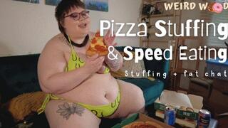 BBW Pizza Stuffing & Speed Eating Practice - WMV