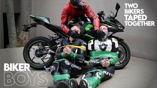 Biker Boys - Green Bike Part 2 (1050p) Gay Bondage - Gay Domination - Handgag - Biker Gear - BDSM