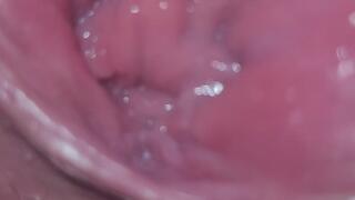 pointing a flashlight at my pussy and tits