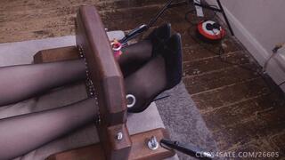 Insanely Ticklish Ellie's First Time In The Stocks! (SD version)