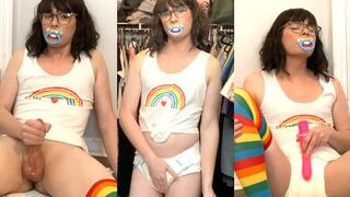 Rainbow Socks and a Diaper