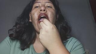 Crying and messy lipstick