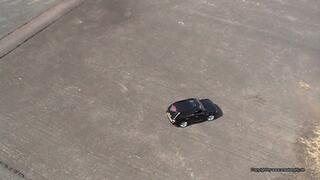 toy car crush in adidas trainer black sneakers