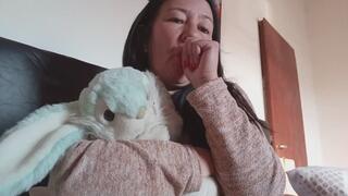 Mia sucking her finger