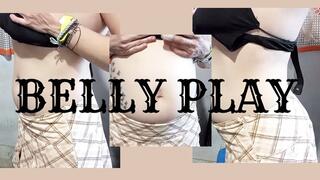 Belly Play button fetish