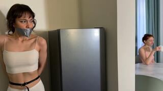 My friend wanted to help, but she got into a bondage HD