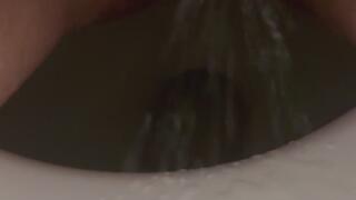 Pussy Spread After Piss in Toilet