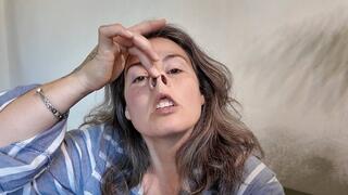 silly face with piggy nose and big crossed eyes aV