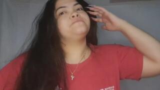 Brushing hair quickly before leaving the house