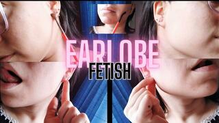 EARLOBE FETISH with attached earlobe: licking, brushing, and worshipping wetness