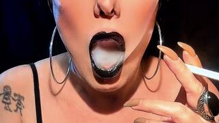 Close up - Perfect Goddess OMI's - Mouth Inhales and open mouth - Audible Inhales and exhales - Marlboro Gold