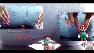 Tiny Neighbor Trampled In Denim Jeans And Ass Smothered Unaware