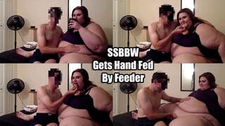 SSBBW Gets Hand Fed By Feeder