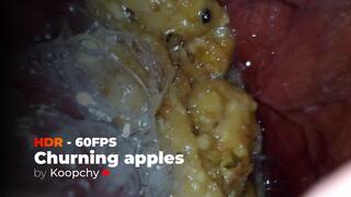 [HDR 60FPS] - Churning apples (Eating + Stomach view) - ENDOSCOPE VORE