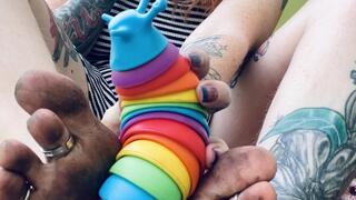 Toy play between my feet