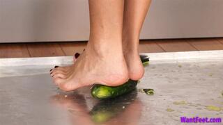 Myra Cucumber Crush - Bare Heel Crushing - HD MP4