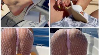 Outdoor Shoejob & Footjob on a Boat with Long Toenails – Ocean Vibes & Cum on Feet