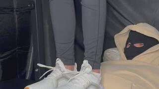 Just my balls getting trampled in sneakers, goddess bindi