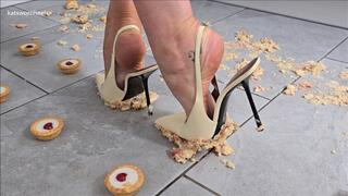 Cherry Bakewell Crushing in White Saint Laurent Slingbacks White Showing my Arches