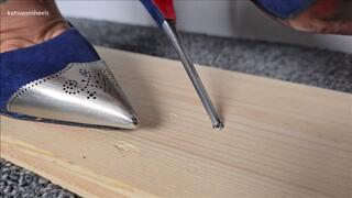 Sinking my Sharp Modified Louboutin So Kate Heels into Soft Wood