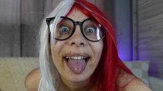 hiccups I can't stop playing with my playtongue and mouth and my panties on a camel toe in 4k