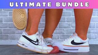Goddess Amber & Miss Lucy - Busting Your Face, Cock & Balls Under Our Dirty Nike Trainers - 194 Ultimate Bundle - Trample CBT Trampling Crushing Face Crush Standing Shoe Foot Feet Gagging Worship