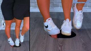 Goddess Amber & Miss Lucy - Busting Your Face, Cock & Balls Under Our Dirty Nike Trainers - 194 Split Cam x 2 - Trample CBT Trampling Crushing Face Crush Standing Shoe Foot Feet Gagging Worship
