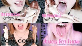 Relationships Destroyed By Vore Compilation - HD - The Goddess Clue, 4 In 1 Clip, 30 Minutes Of Giantess Vore, Wedding Crashing, Girlfriend Stealing, Couple Eating, Tongue, Topless, Licking, Swallowing Whole