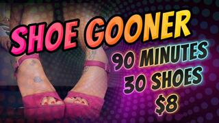 SHOE GOONER - MistressRavenFD taunts you for 90 minutes with 30 different pairs of shoes as She humiliates you for only $8