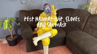 testing full face gas mask and hazmat suit