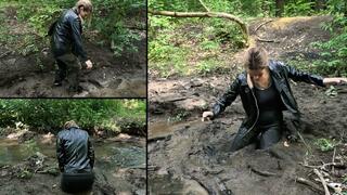 Alina walks through the mud and getting stuck