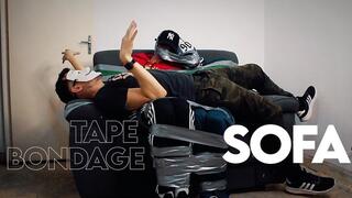 Sofa - Mauro Roll taped BondageStrips and Tonny together! (1080p) Gay Bondage - Gay Domination - Tape Bondage - Gagged Man - BDSM