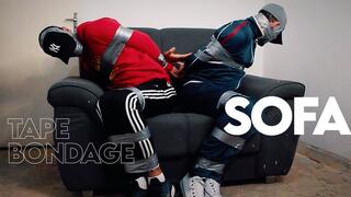 Sofa - Mauro Roll taped BondageStrips and Tonny together! (720p) Gay Bondage - Gay Domination - Tape Bondage - Gagged Man - BDSM