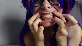 making silly faces in cosplay costume in 4k