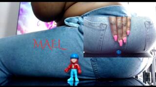 Sneaked Under A Giantess Ebony Ass - Smothering