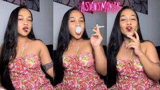 Blowing the smoke to your face