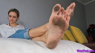 Cum Clean My Dirty Soles - Filthy Feet - HD MP4