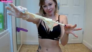 Latex Glove Handjob Fantasy – Realistic Dildo Play - MP4